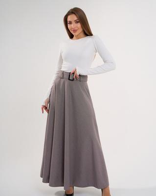 ISSA PLUS Long Flared Wool Skirt