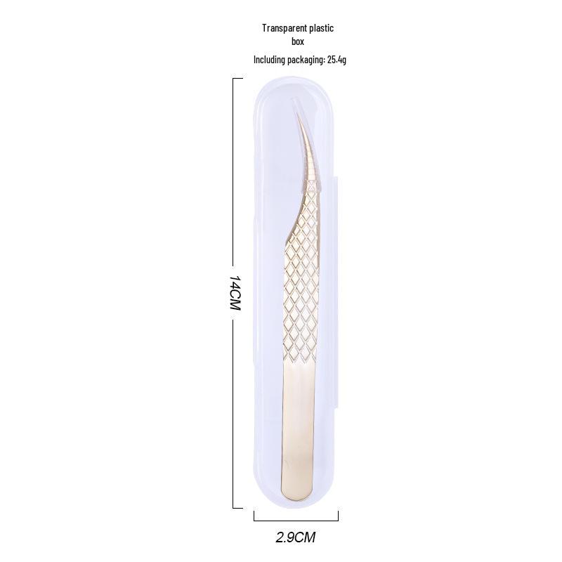 

Golden Feather Stainless Steel Lash Tweezers with Net Grip for Precision Eyelash Application