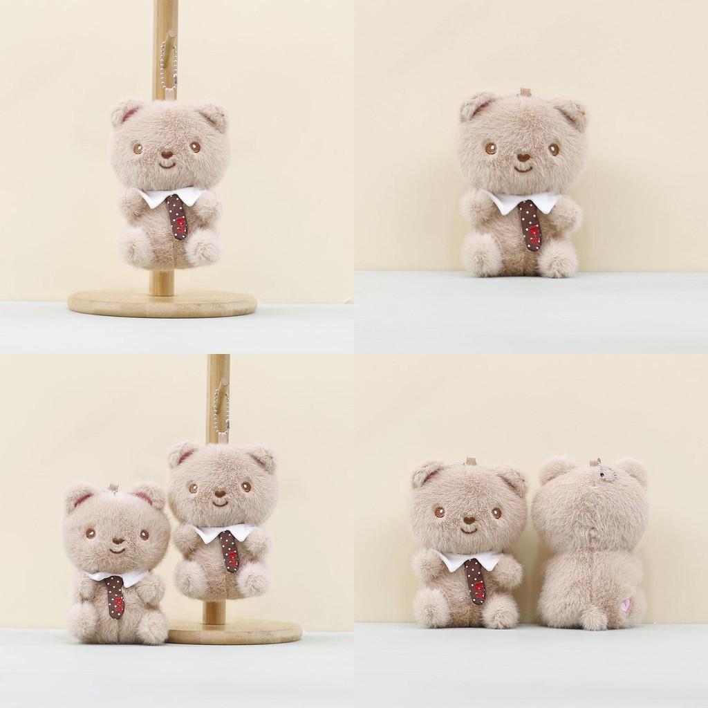 Bear Tie Plush Stuffed Animal With Soft Pp Cotton For Gift For Keychain Teens