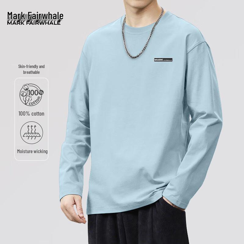 

Mark Fairwhale Men s Heavyweight Pure Cotton Long-Sleeve Crew Neck T-Shirt XL