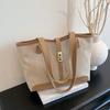 Commuter fashion hand carry women's bag 2025 autumn and winter new versatile large-capacity shoulder bag splicing temperament tote bag