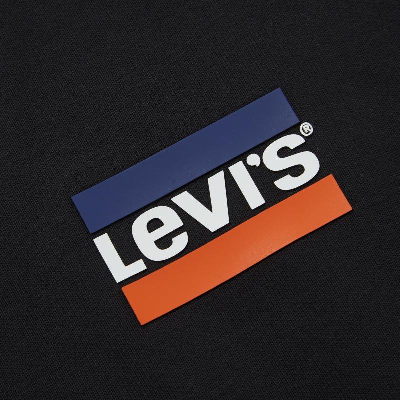 Levis Ss22 Solid Color Letter Logo Print Crew Neck Long Sleeve Sweatshirt Women Sweatshirt Black A0888-0024
