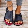 Summer Women's Sandals  New Flat Retro Open Toe DesignerCasual Buckle Foot Fighter Trend Mom Flat Women's Sandals