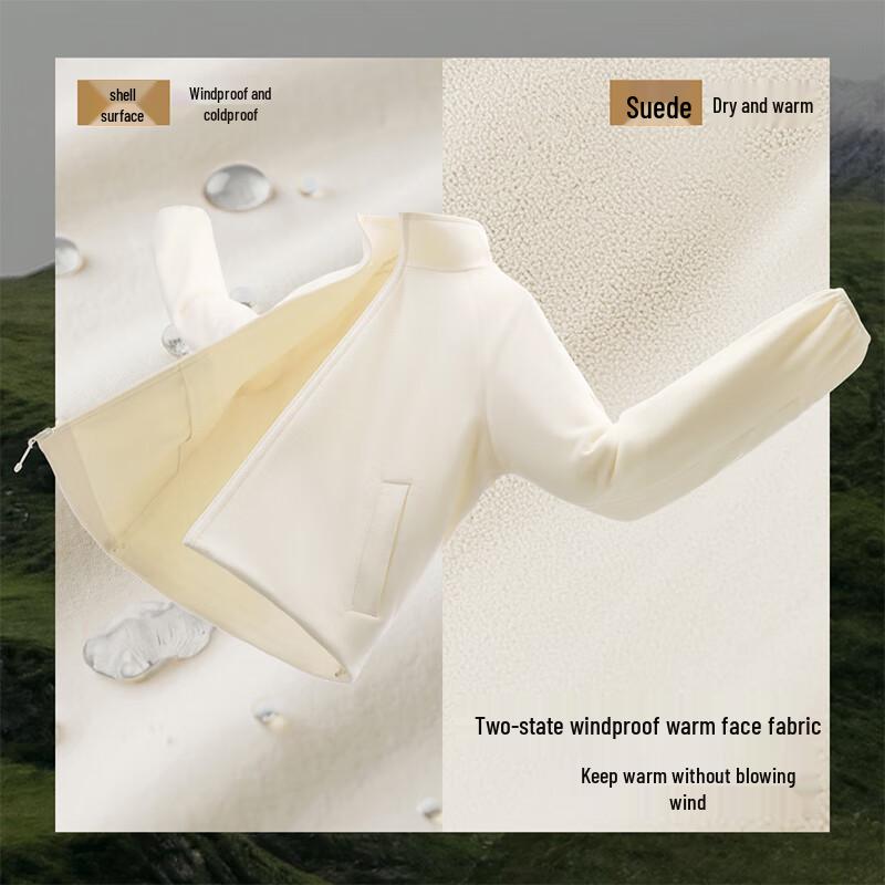 Jiaoxia Women's Windproof Double-Sided Fleece Softshell Jacket PM121