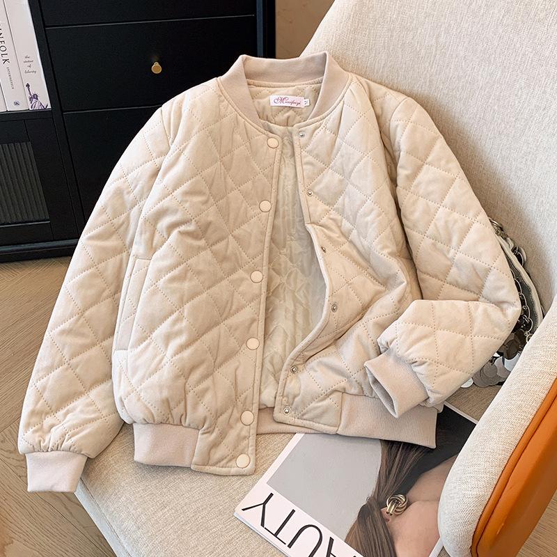 Cotton Jacket, Women, New Autumn and Winter Styles, Fashionable, Gold Velvet, Short Lightweight Jacket, Warm Jacket, Cotton Padded Jacket