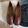 Fashion Round Toe Work Women's Flat Shoes 2025 Spring And Autumn Fashion Comfortable Casual Women Shoes Soft Soled Leather Women Shoes