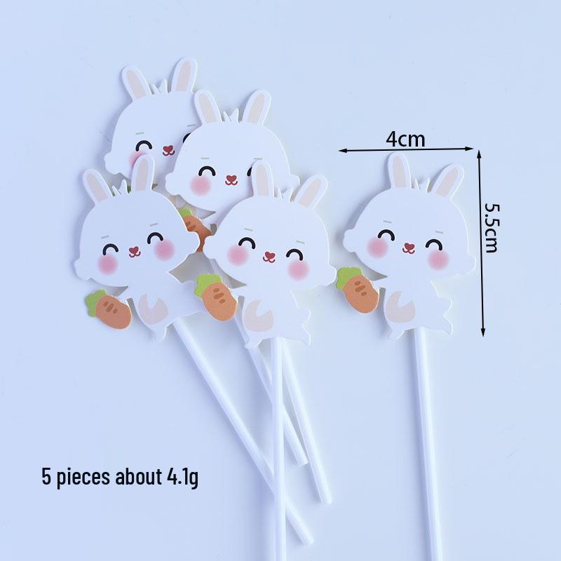 Pale Green Rabbit Cake Toppers for First Birthday or Full Moon Celebrations