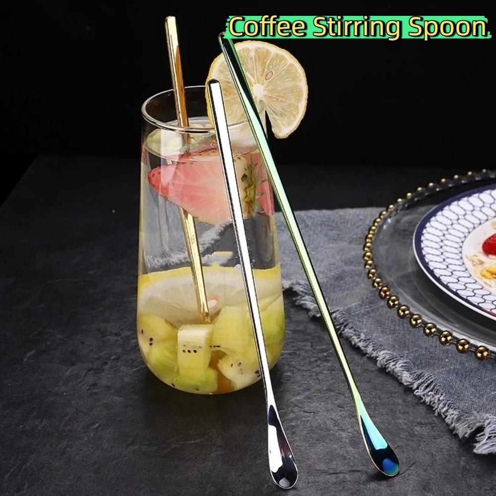 4PCS Stainless Steel Coffee Stirring Spoon Long Handle Ice Tea Spoon Kitchen