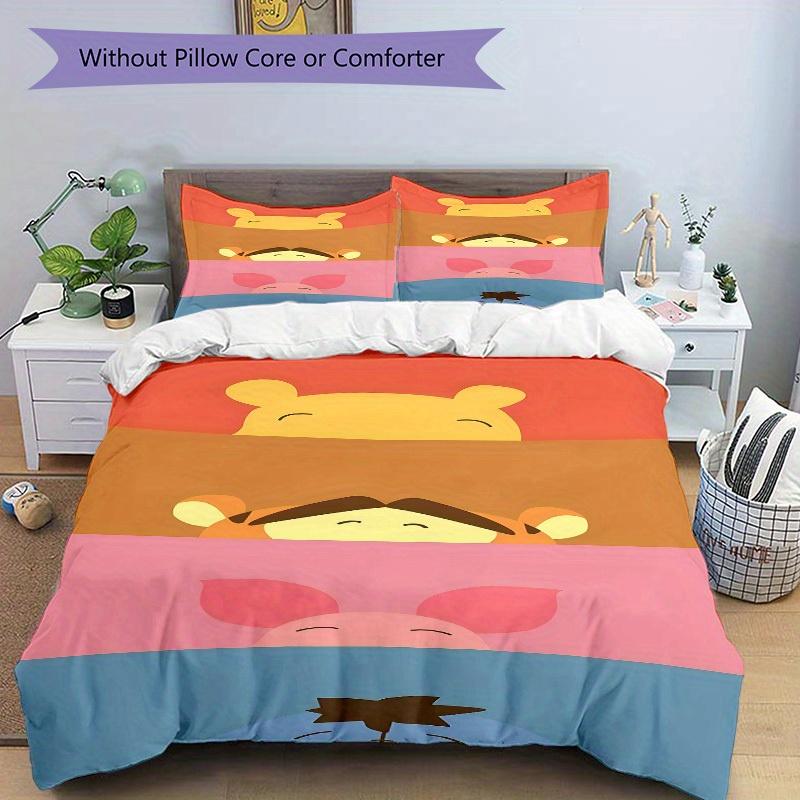 3pcs Winnie Eeyore 1 Cover+2 Pillowcases, Pillow Inserts Not Included, Machine Washable, All-Season Use, Teen and Adult Rooms100