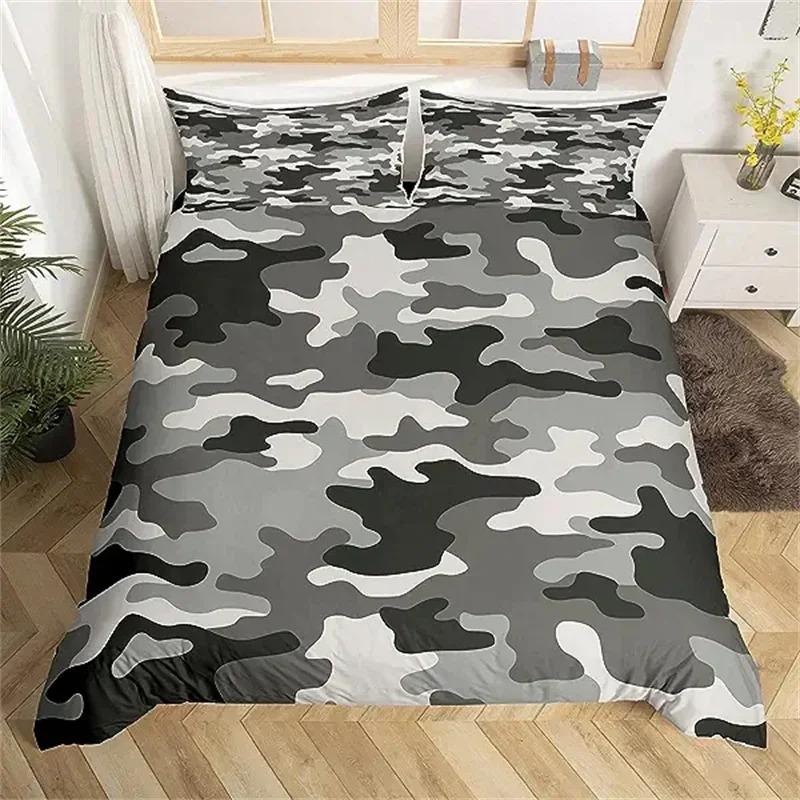 Camouflage Duvet Cover American Patriotic Flag Comforter Polyester Bedding Set Usa Stars Stripes For Boys Kids Teens Adult
