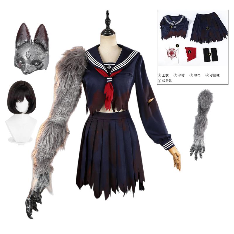 2025 Shimizu Hinako Cosplay Costume Sailor Uniform And Claw Prop Gloves SILENT HILL f Costumes The Fox Hinako's Damaged Uniform