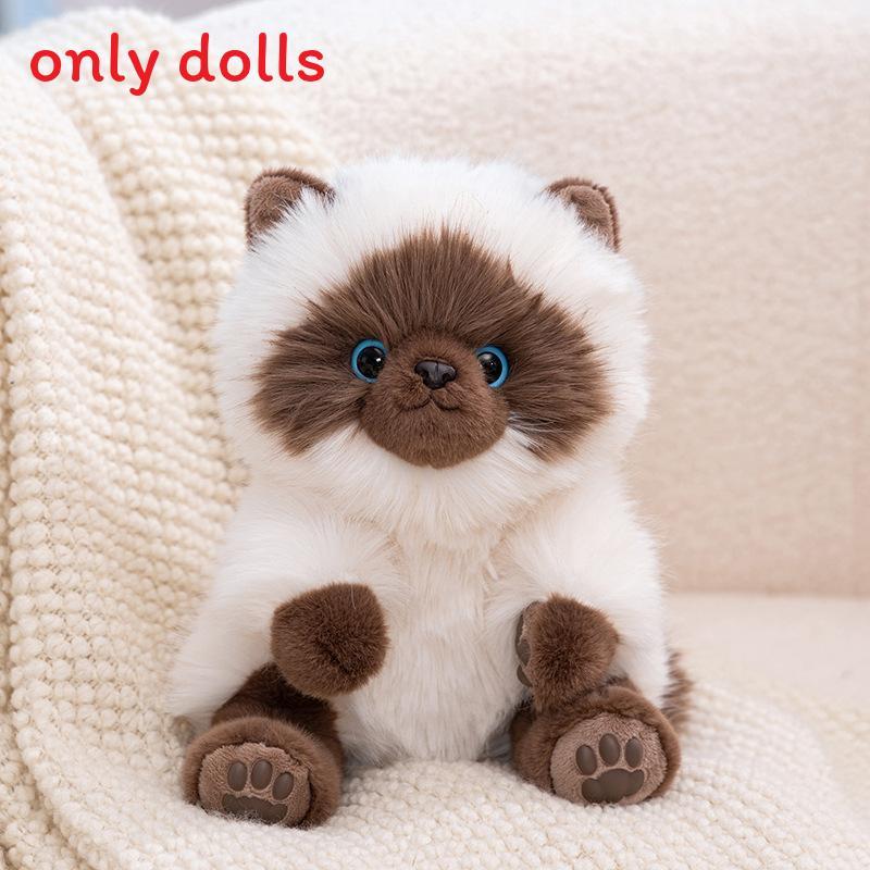 Portachiavi Peluche Gatto a Pelo Lungo con Morbida Pelliccia in Poliestere per Collezionisti di Animali