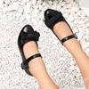 Klassische Kinder-Anzugschuhe Schwarze Schleife Mädchen Hochzeitsfeier High Heel Schuhe Prinzessin Auftritt Kinder Mode Lederschuhe