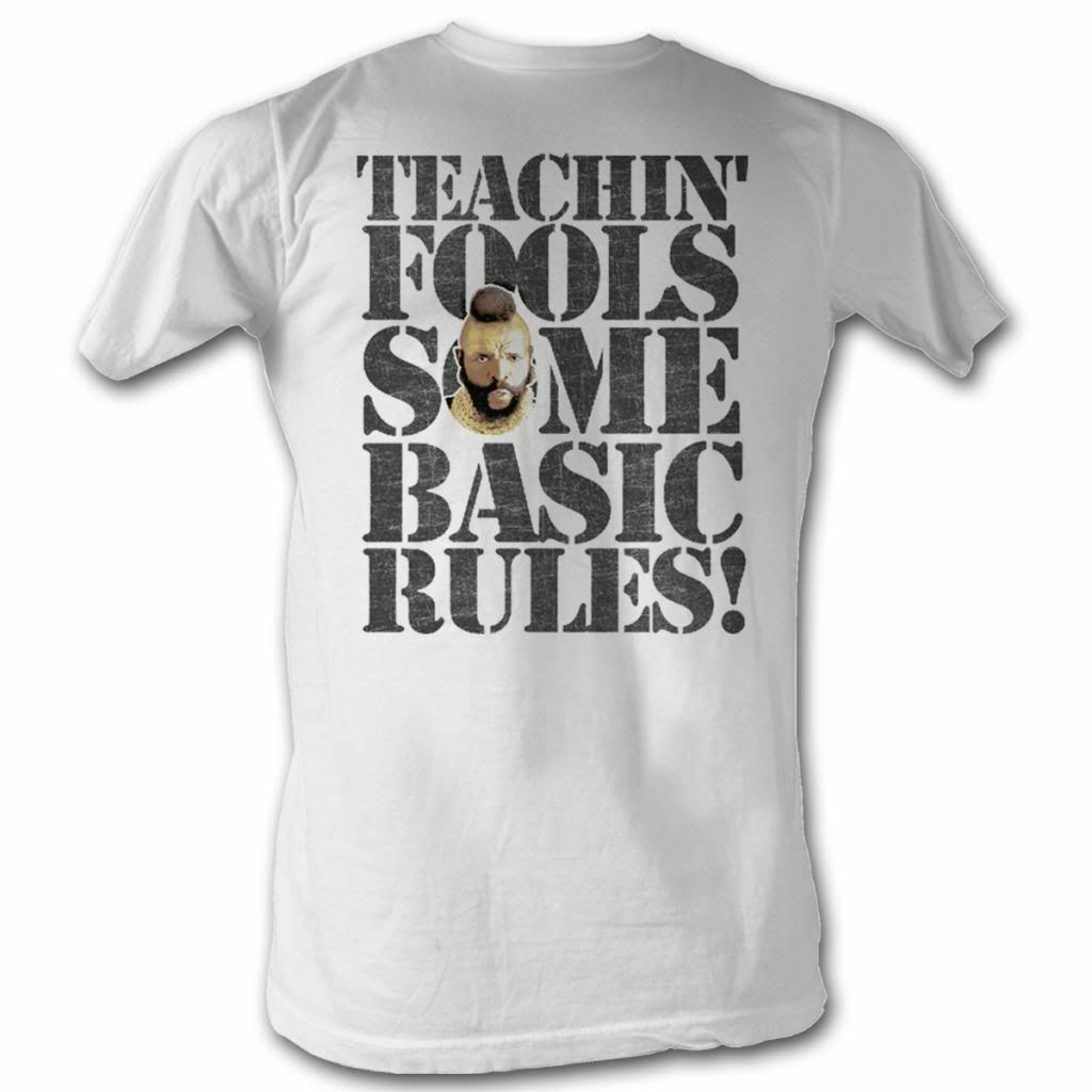 Mr. T Rules For Fools White T-Shirt XXL