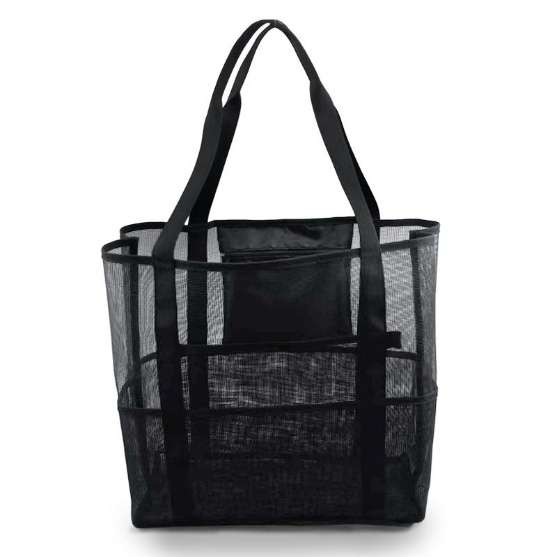 

Large Mesh Beach & Bathroom Toy Storage Bag - Portable Shoulder Design 40*20*38 cm чёрный