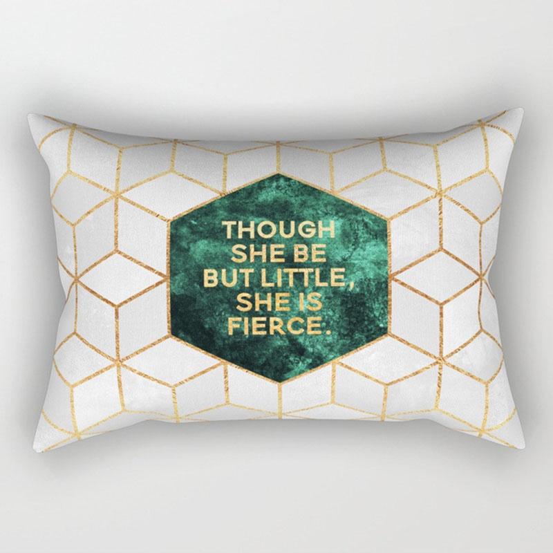 

Skin Rectangle Peach Pillow Case Geometric Marble Cushion Cover Decor Home J