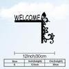 Geometric Floral Welcome Metal Wall Art Vintage Iron Entryway Decor Home Accent Gift