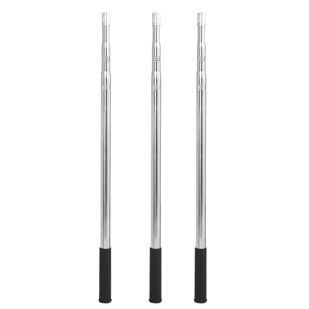 3Pcs 8mm Stainless Steel Harpoon Rod Diddle Net Stick Fishing Tackle 1.5M Length Three Sections