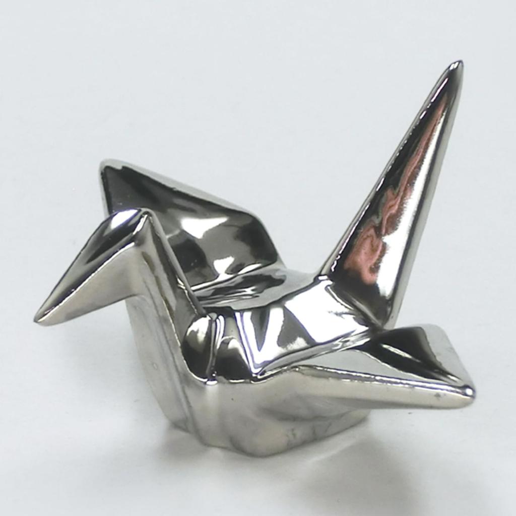 Mino Ware Chopstick 5 x Gold and Pair Crane Wooden Made in Crane-Shaped Rests, Approx. 6cm, Silver, Set, Design, Box, Gift, Japan, HH-6006A