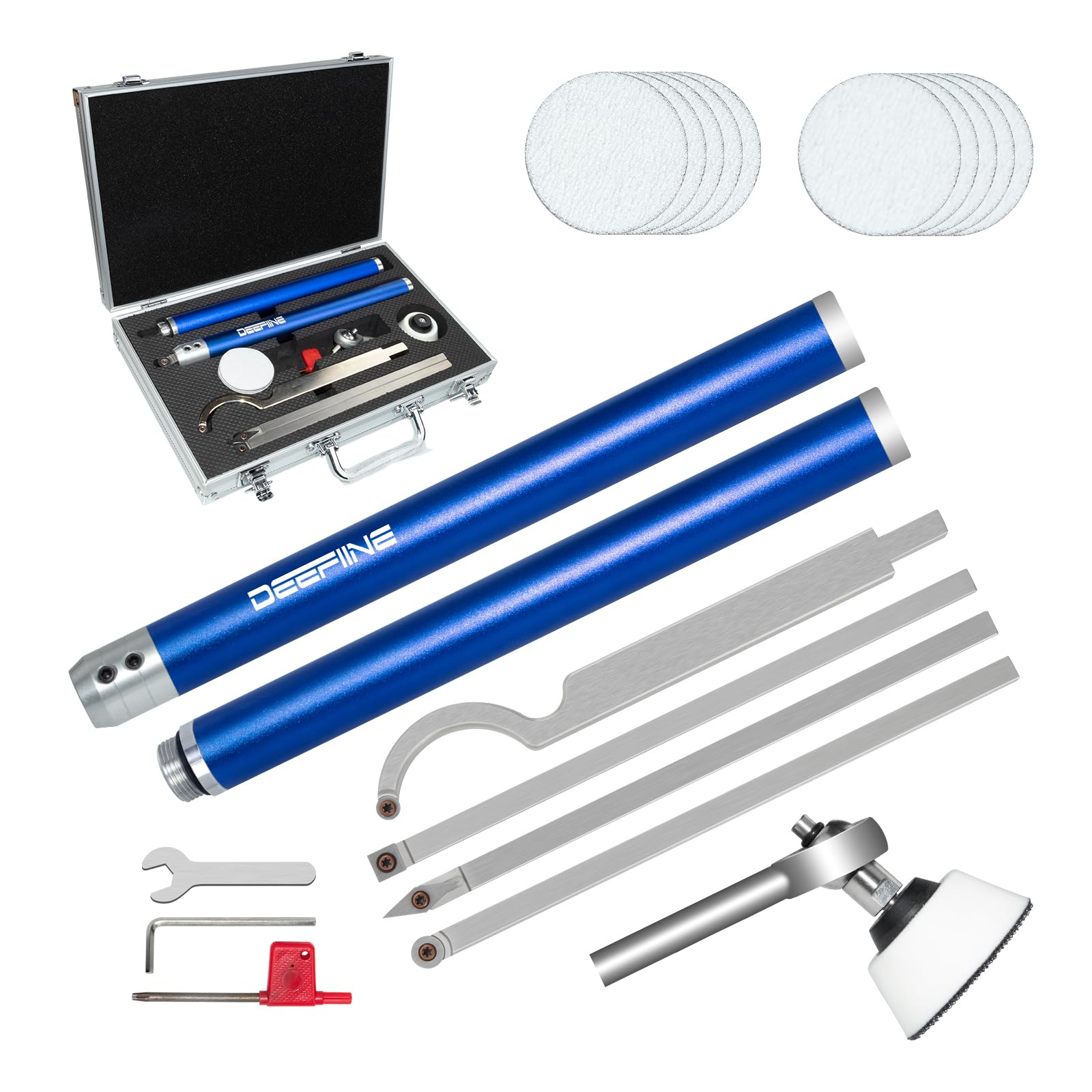 

DEEFIINE Hard Alloy Cutter Head Woodworking Lathe Turning Tool with Bowl Lathe Roughing and Finishing Hollow Carving Interchangeable Aluminum Alloy 4 синий