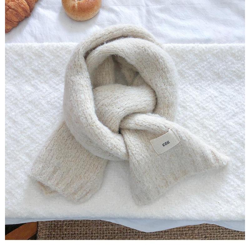 Wool Korean Style Purple Scarf for Girls in Autumn and Winter with White Wool To Keep Warm and Thickened Student Scarf