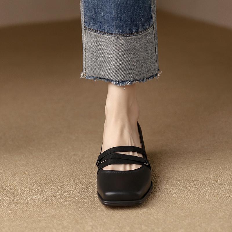 French retro Mary Jane shoes women's brown autumn 2025 new mid-heel square head light mouth single shoes