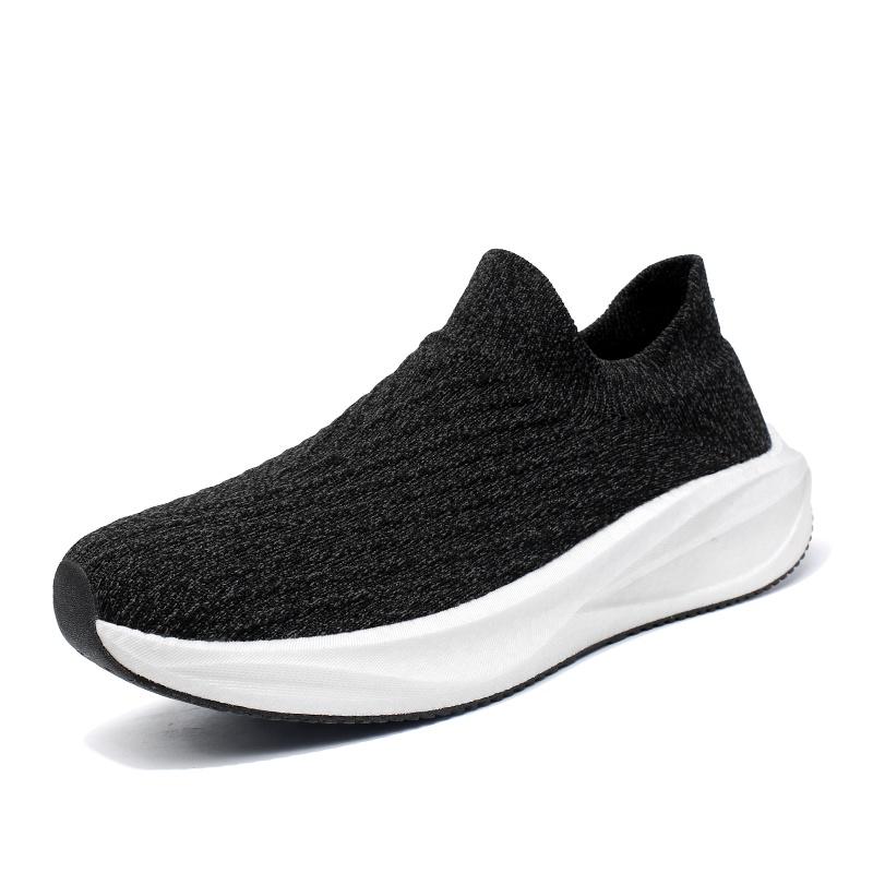 Unisex Ultra Light Flyknit Sock Walking Shoes Contrast Panel Non Slip Sport Sneakers Sizes 36-45 for Walking Travel and Daily Wear