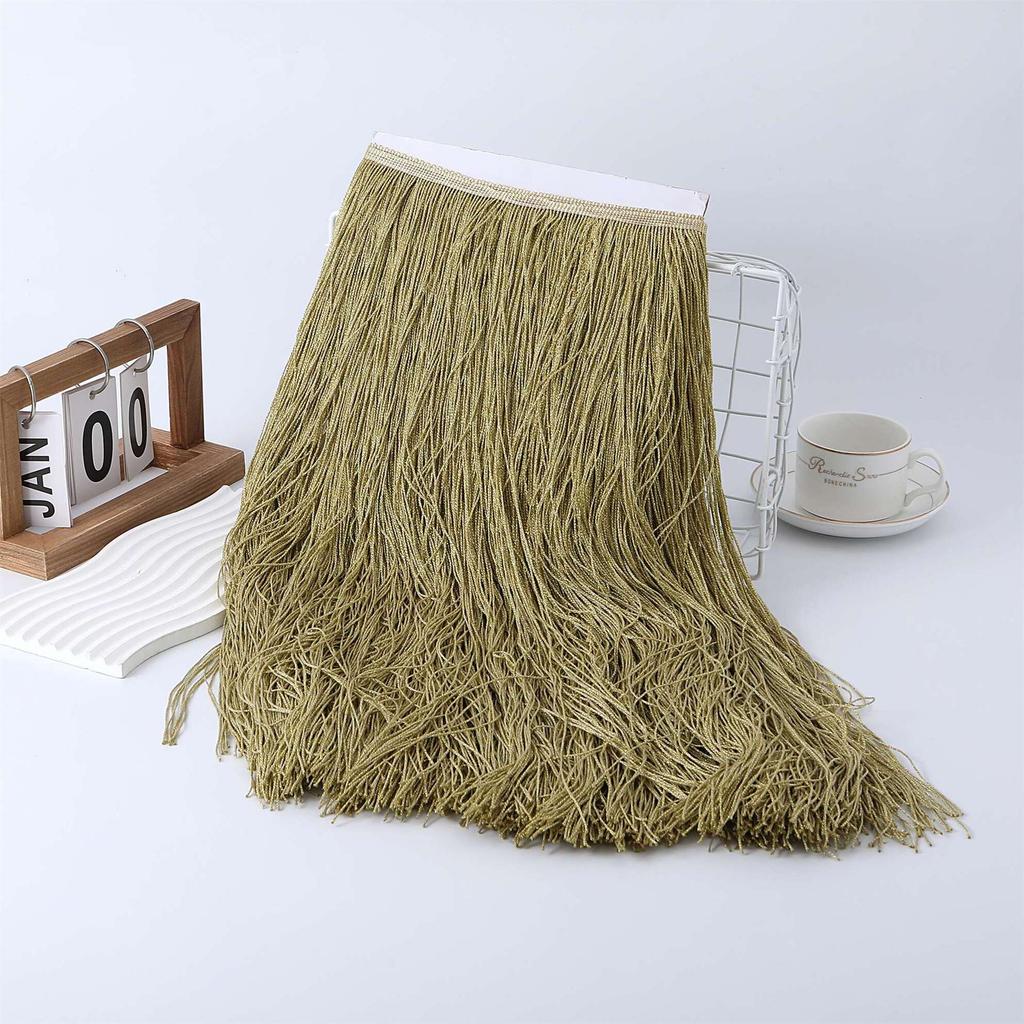 50Cm Gold Polyester Fringed Row Beard Latin Dance Dress Decorative Diy Dress Fringed Lace Clothing Accessory