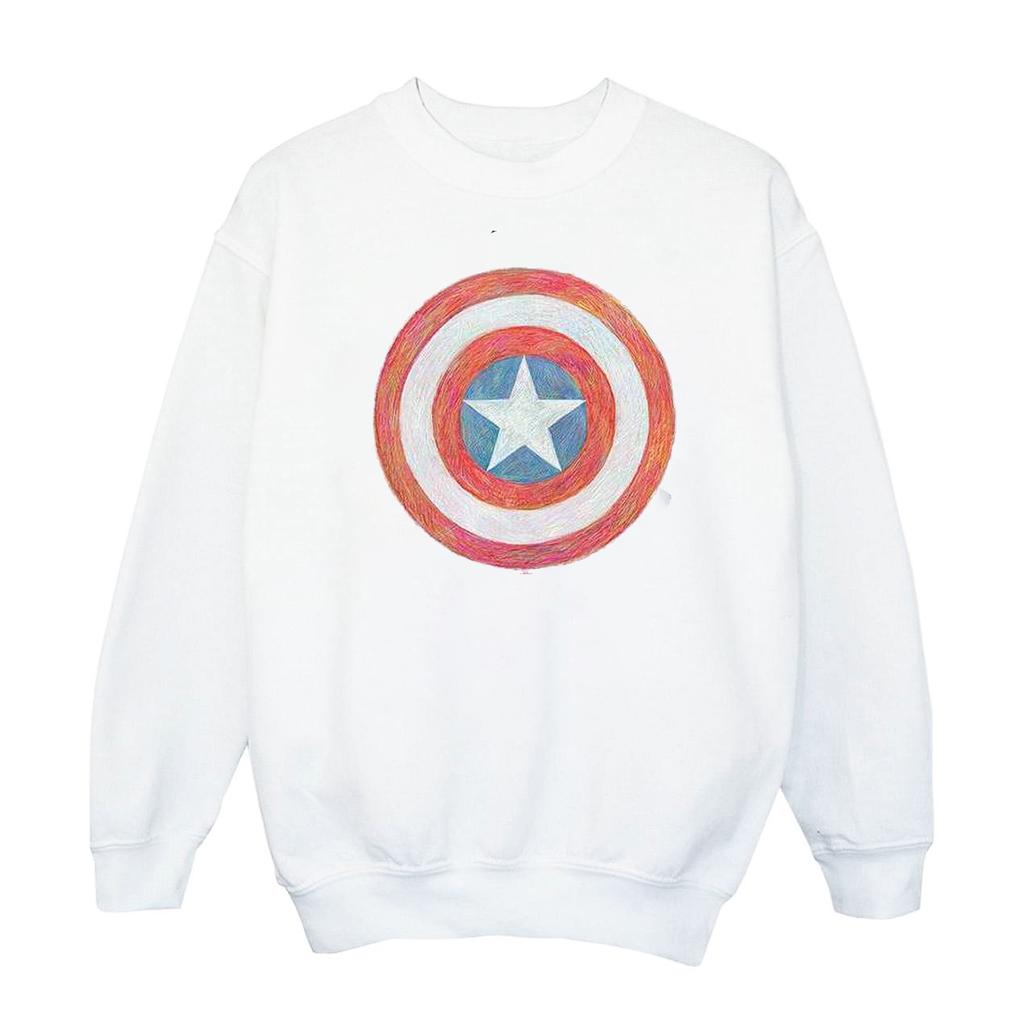 Marvel Mens Captain America Sketched Shield Sweatshirt