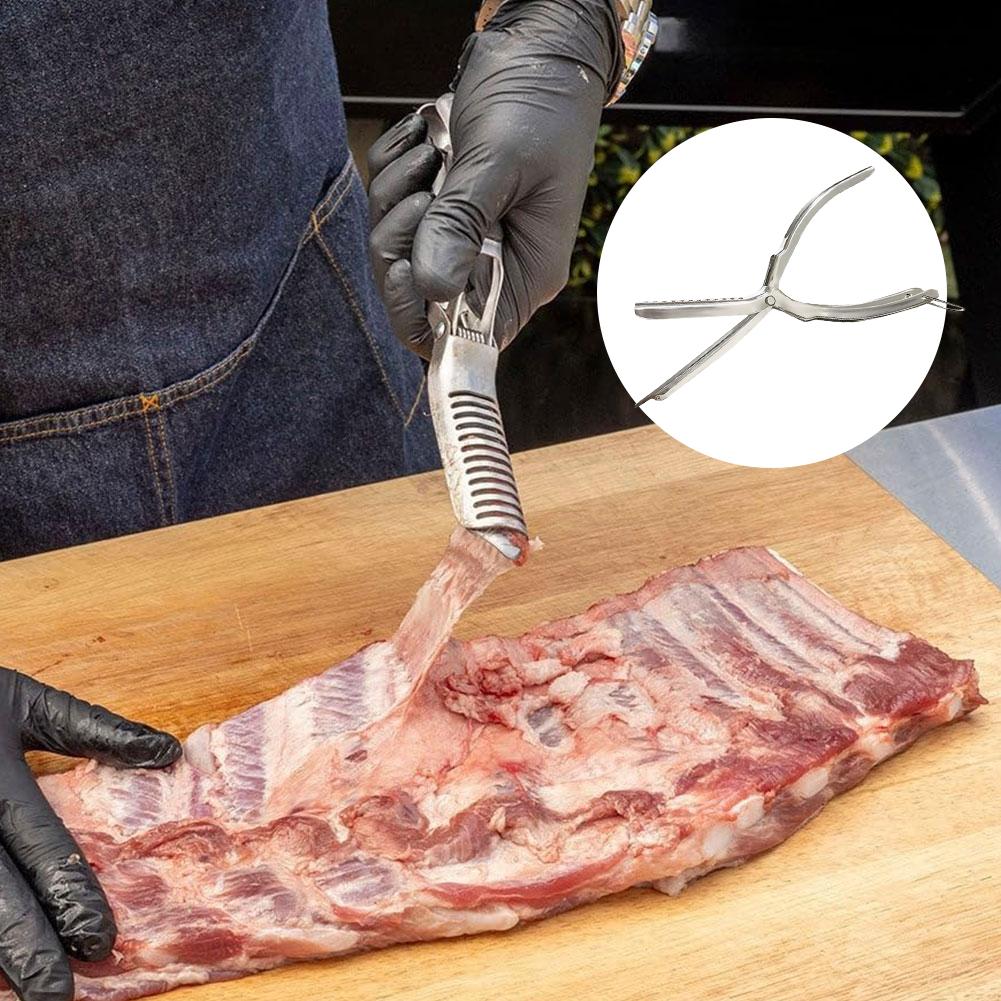 Stainless Steel Rib Membrane Remover Dishwasher Safe Catfish Skinner Plier Skinning Plier for Membrane Removal