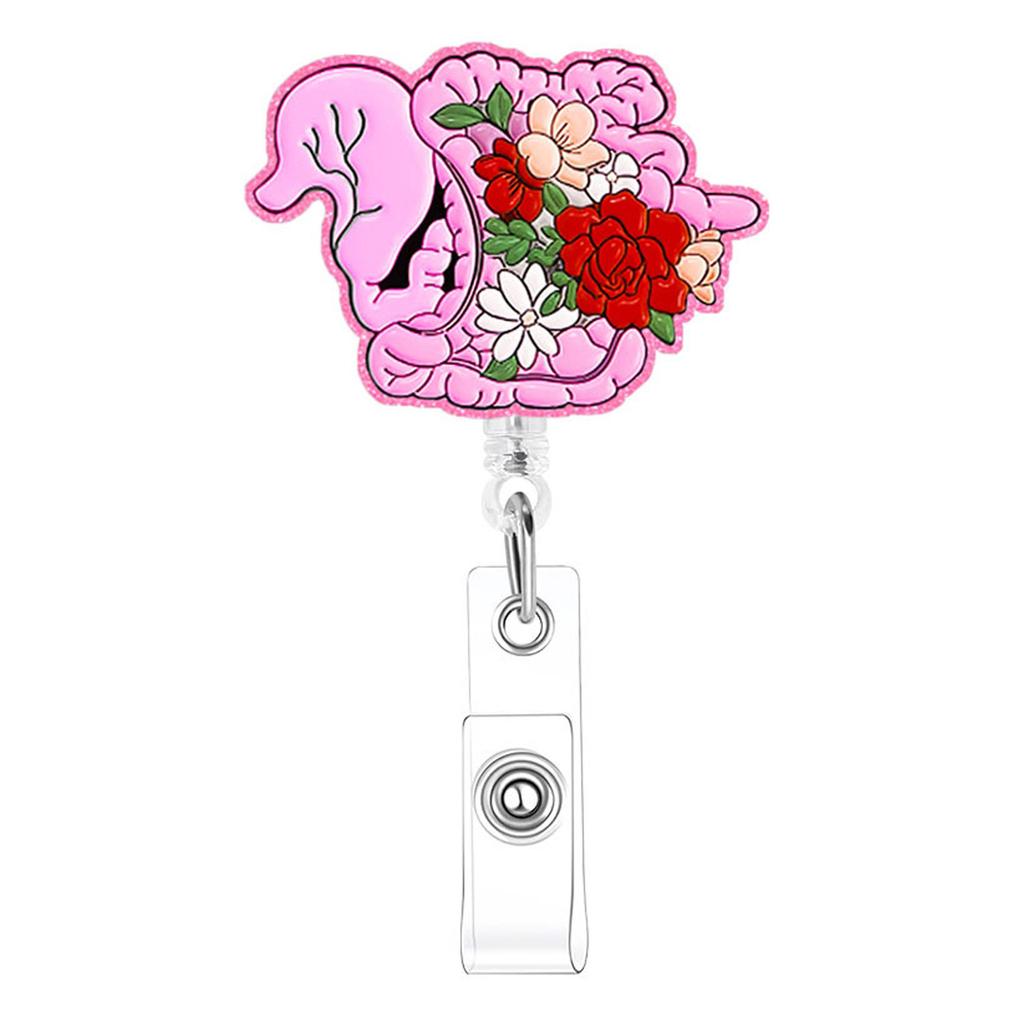 Glitter Acrylic Badge Holder Sturdy Ghost Id Card Holder Retractable Badge Reel Acrylic Pumpkin Badge Reel For Id Display Doctor