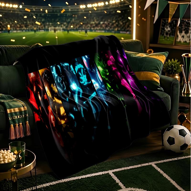 Fighter Game Throws Blanket Flannel Blankets Plush for Couch Bed Gifts for Men Women Travel Picnic Blanket Christmas Fan Gifts