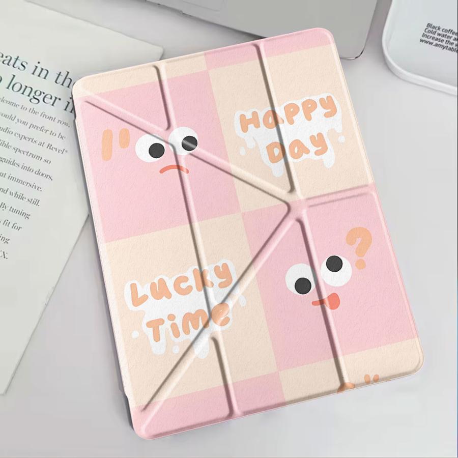 Cute Expression Holder Cover Tablet Case For iPad Pro 11th 10th 9th 8th 7th 12.9inch Pro 2025 Mini 6 7 Air 4 5 M3 M2 1 2 M4