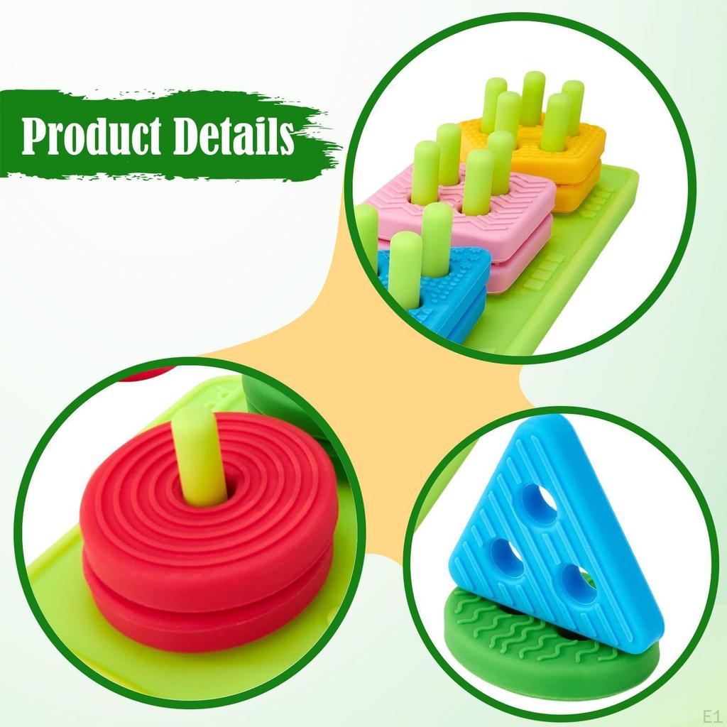 Silicone Color Sorting Stacking Toys Early Education Matching Toy Preschool Development
