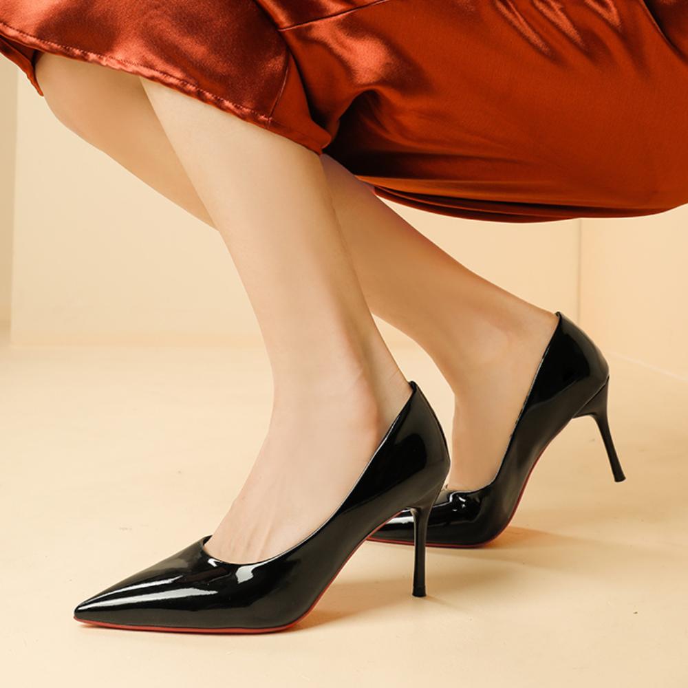 Pantofi cu Toc Înalt pentru Femei 2025 Primăvară/Toamnă Noi Stiletto Culoare Solidă Cu Vârf Decolteu Adânc Eleganți Confortabili Pantofi de Damă