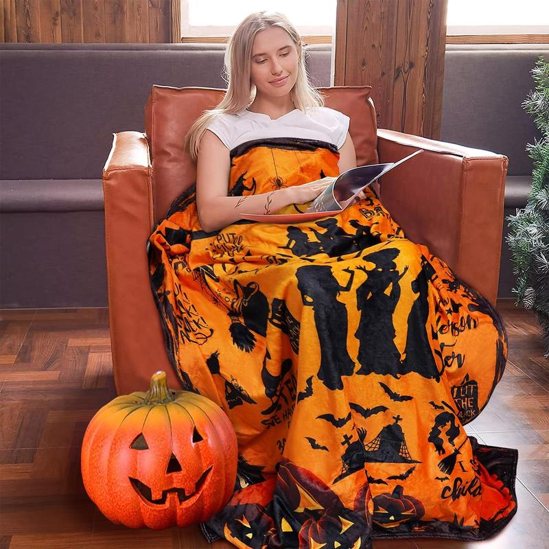 SPXUBZ Movie Witch Blanket Halloween Throw Blankets for Women Witch Flannel Fleece Blankets for Couch Sofa Bed Bedroom Chair Dec