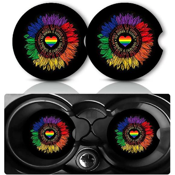 Car Coasters for Cup Holders,2 PCS Universal Non-Slip Black Leopard Print Car Coasters,2.75" Rubber Mat,Leopard Cars Accessories Cup Drink Holder