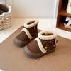 Girls' Fashion Fleece-Lined Boots | Children's Thickened Round-Toe Winter Shoes, Toddler Ankle Boots Elegant Girls Shoes