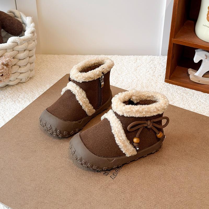 

Модные флисовые ботинки для девочек | Детская зимняя обувь на толстой подошве с круглым носом, Ботильоны для малышей, Элегантная обувь для девочек 23 коричневый