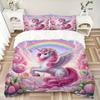 Rainbow Unicorn Fantasy Print 3Pcs Bedding Setduvet Cover With 2 Bedropillowcase Home Birthday Gift