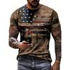 2026 American Independence Day T-shirt Men Summer Casual with American Flag Print Round Neck Short Sleeve Street