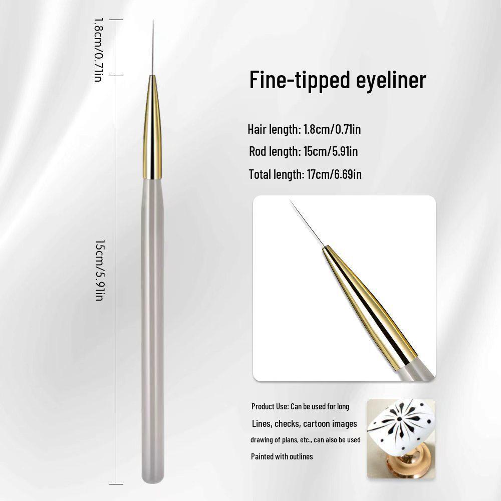 Plaid Nail Art Pen - Fine Brush Double-Ended for Salon Use, Retro Design