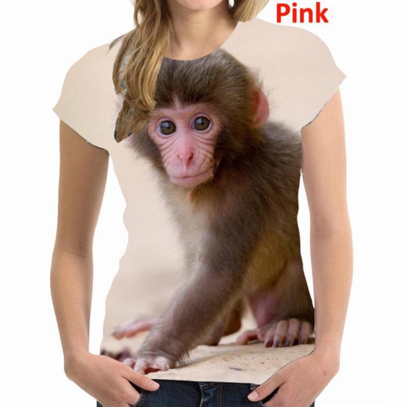 2025 New Fashion Casual Women's 3D Gorilla Funny Monkey T Shirt 3D Printing Summer Cool Short Sleeve Shirt