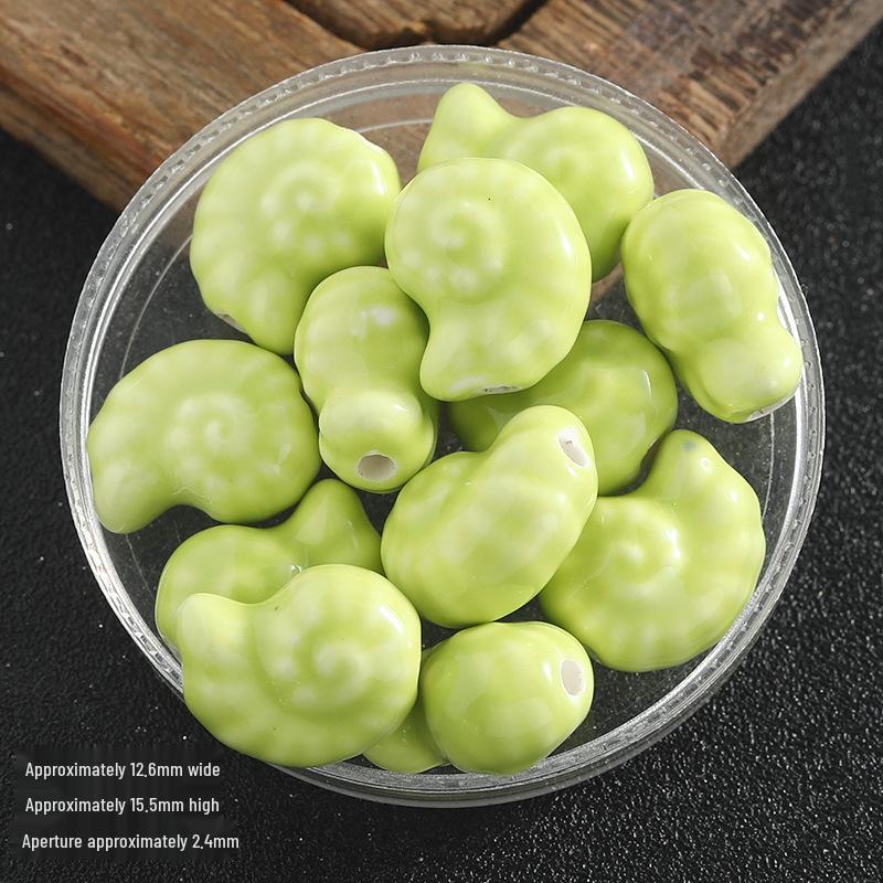 Colorful Ceramic Conch Shell Beads: Loose Snail Beads for Handmade DIY Jewelry and Accessories