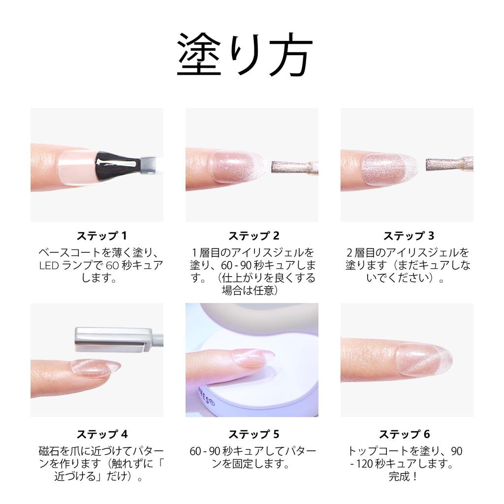 Modelones Magnetic Gel Cat Eye Gel Nail Polish Set with Magnetic 6 Colors Baby Baby 9D Cat Eye Glitter LED Salon Gift Starter Color Gel Nails Stick,