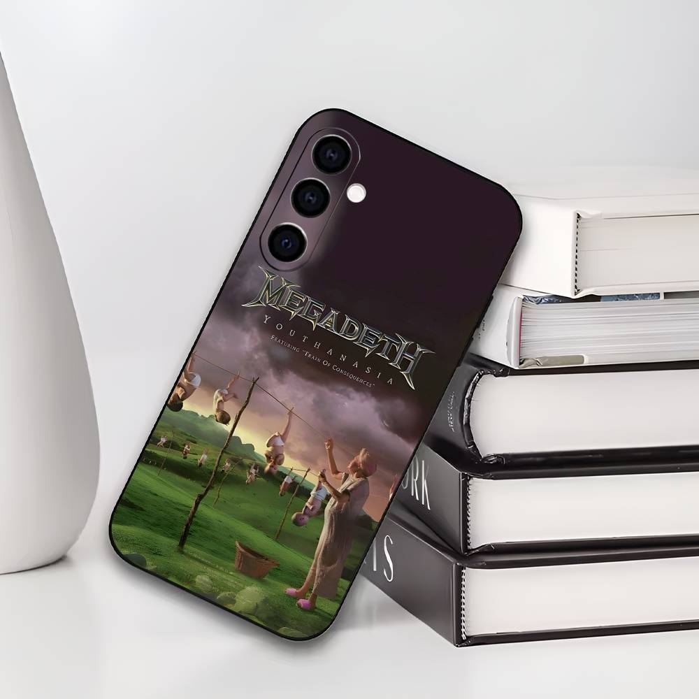 M-Megadeth Band Phone Case For Samsung Galaxy A73,A72,A71,A70,A53,A52,A51,Soft Silicone Black Cover