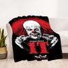 1PC Clown Horror IT Outdoor Flannel Throw Blanket - HD Printed Lightweight Soft Warm All-Season Blanket for Sofa, Bed, Travel - Machine Washable063