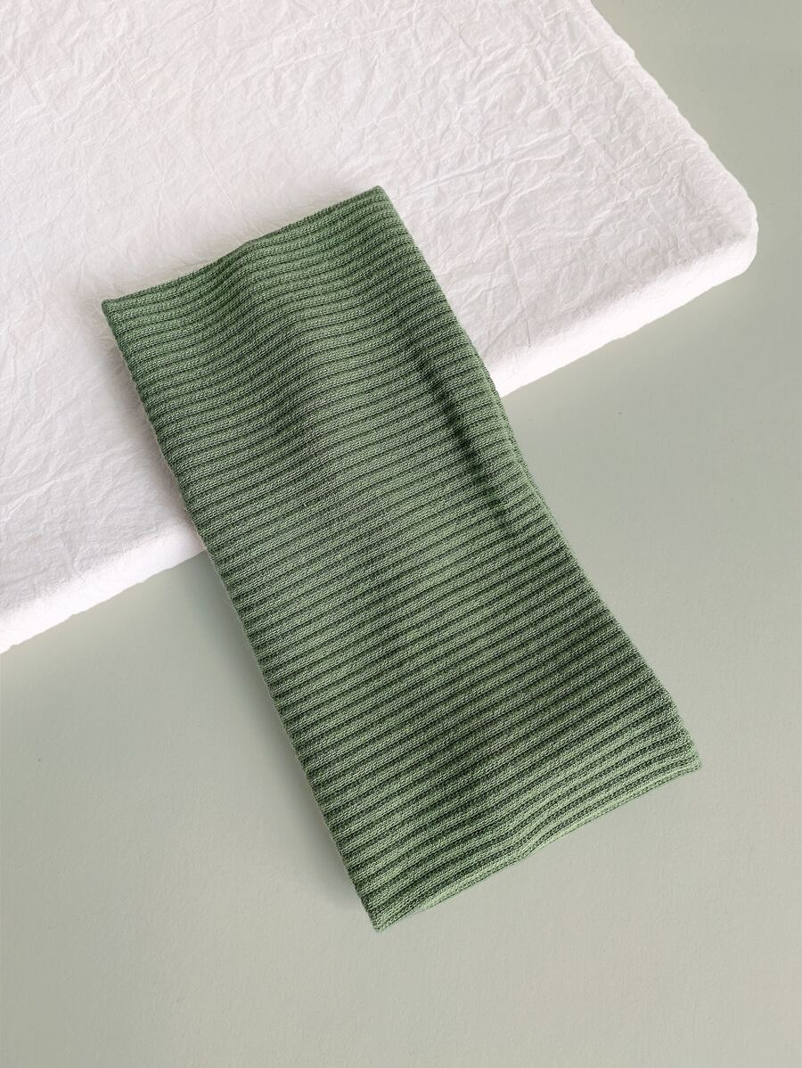 

1 шт. Минималистичная вязаная повязка на голову, Повседневная спортивная повязка в стиле колледжа, Универсальные аксессуары для мужчин и женщин, Круглогодичное использование, Аксессуары для волос one-size зелёный