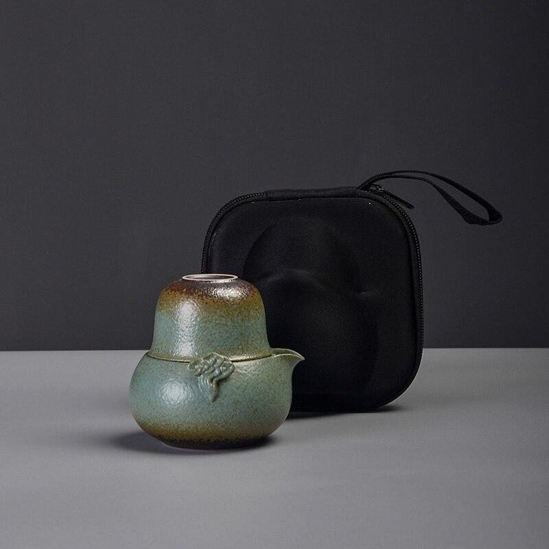 Ceramic Quick Tea Set One Pot Two Cups Kung Fu Tea Set Portable Tea Set