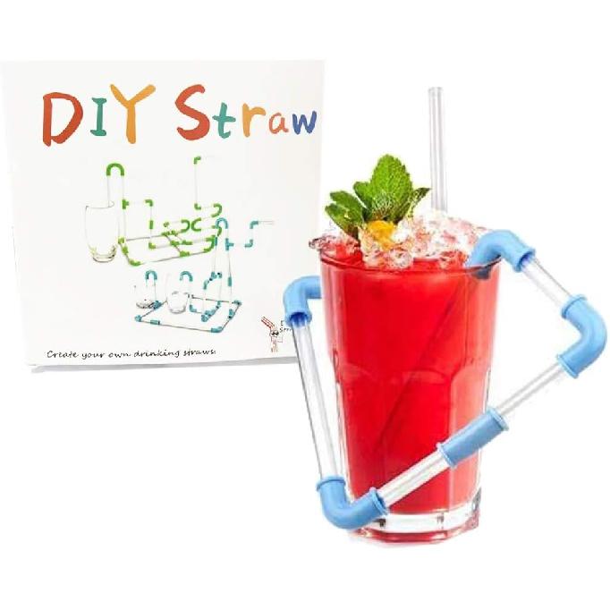 DIY Pipe Straw Kit, 30 Pcs DIY Crazy Fun Straws Connectors Novelty Straws, Create Your Own Fun & Funky Straw for Party Beverage